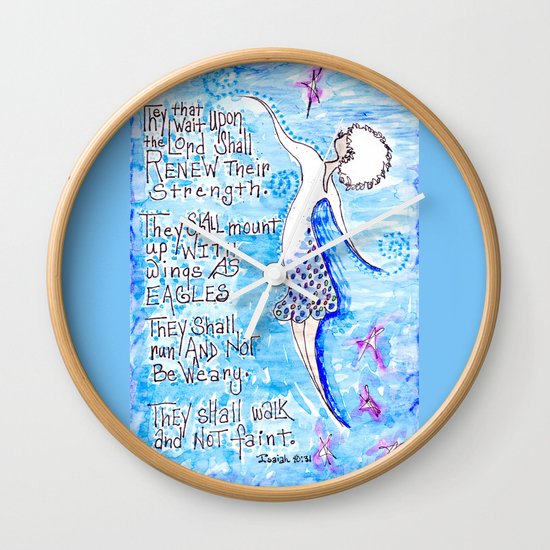 Isaiah 40:31 Wall Clock