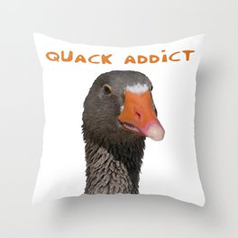 Quack Addict Throw Pillow