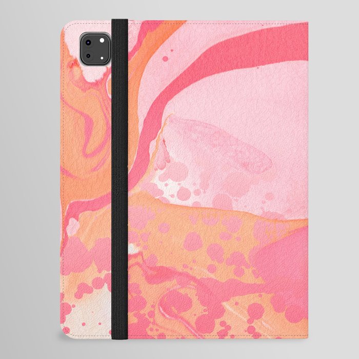 Pink Marble and Paint Splatter iPad Folio Case