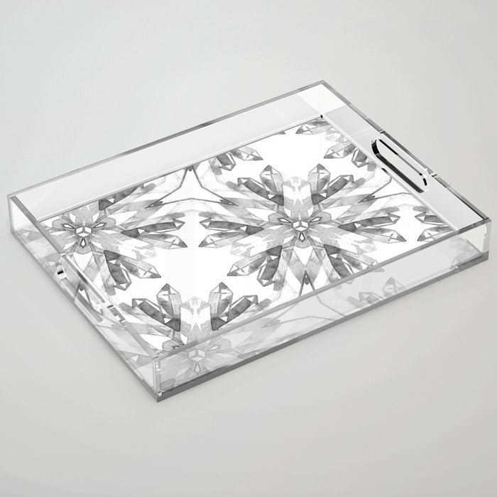 Diamond Crystals Watercolor Gemstones Acrylic Tray