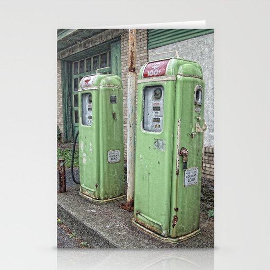 Vintage Gas Pumps Stationery Cards