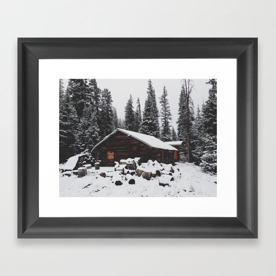 Winter Cabin Framed Art Print