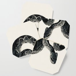 Snake 2 symmetry, collection, black and white, bw, set Coaster