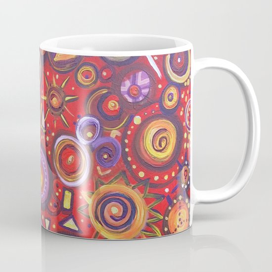 Red Square Abstract Painting Mug