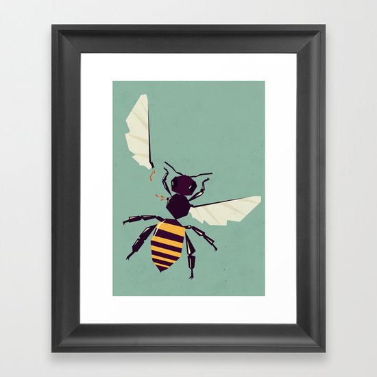 H is for honey bee Framed Art Print