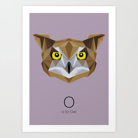 O is for Owl Art Print