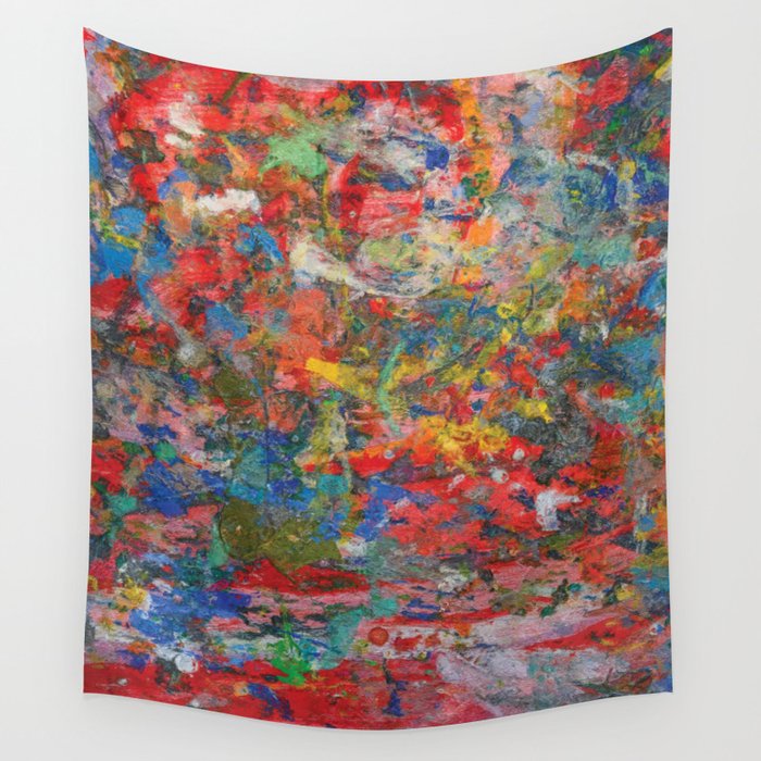 Colorful Paint Spatter Wall Tapestry