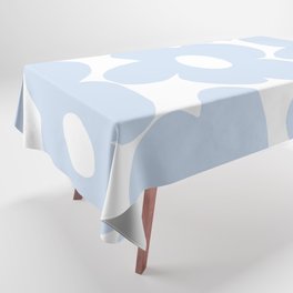 Large Baby Blue Retro Flowers White Background #decor #society6 #buyart Tablecloth