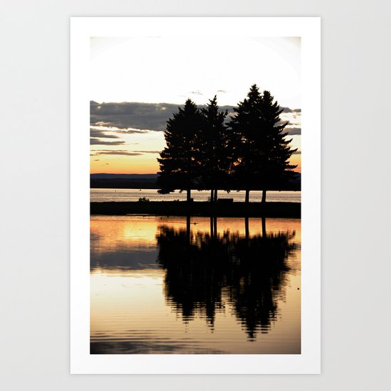 Evening Walk in the Park Art Print