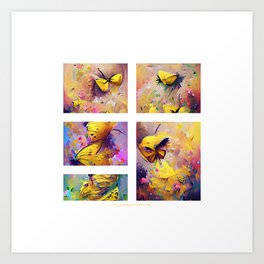 Yellow Butterflies Art Print