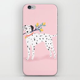 Dalmatian with Lemon Tree in Pink iPhone Skin