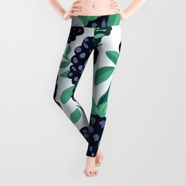 Tropical seamless pattern with blackberry Leggings