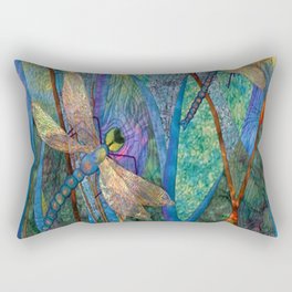 Colorful Dragonflies Rectangular Pillow
