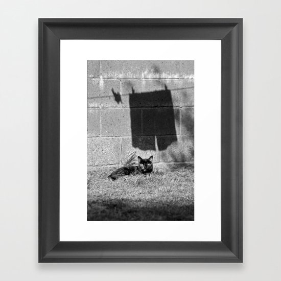 The cat and the pants Framed Art Print