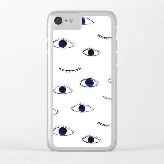 Blue eyes Clear iPhone Case