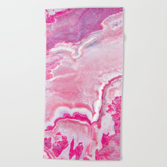 Pink onyx marble Beach Towel