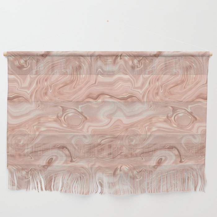 Glam Rose Gold Agate Swirl Texture Wall Hanging