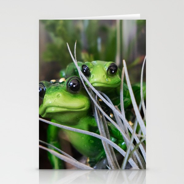 Adorable Ceramic Frogs Stationery Cards