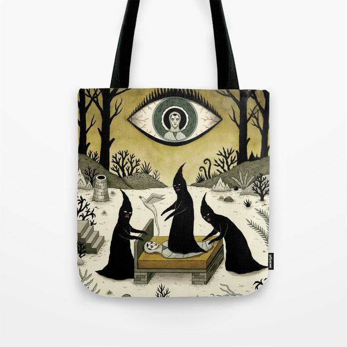 Three Shadow People Terrify a Victim During an Episode of Sleep Paralysis Tote Bag