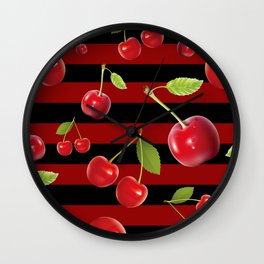 Stripes & Cherries Jubilee Wall Clock