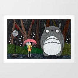 Tim Burton Totoro Art Print