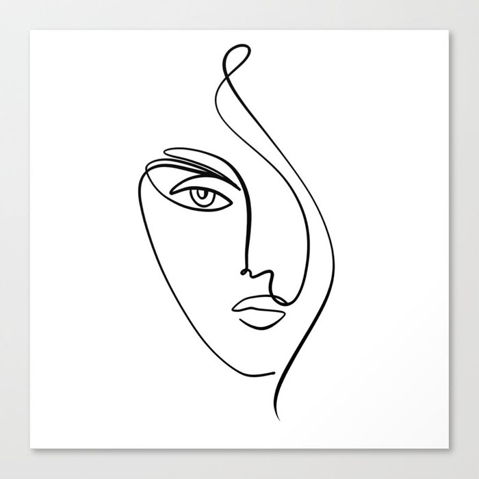 Kalonice 10 - Minimal, Modern - Abstract Women Line Art Canvas Print