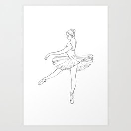 Ballerina Line Drawing no.10 Art Print