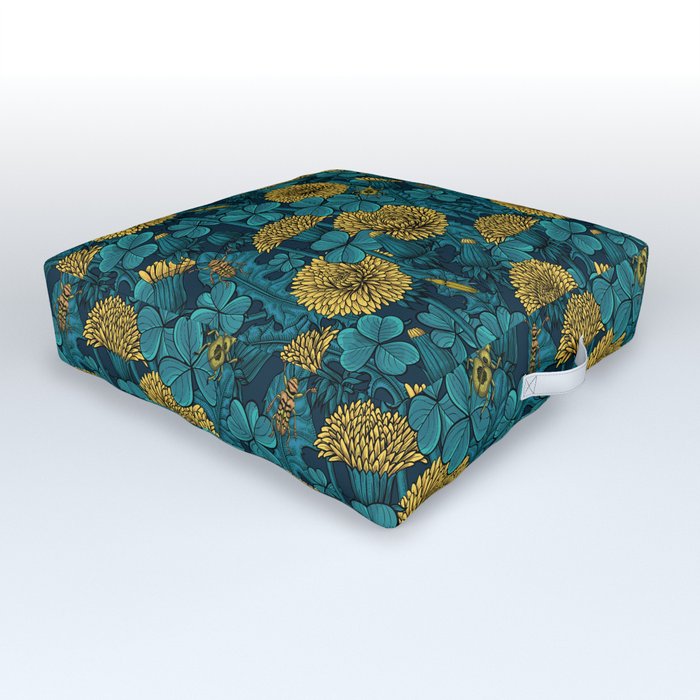 The meadow in yellow and blue Outdoor Floor Cushion