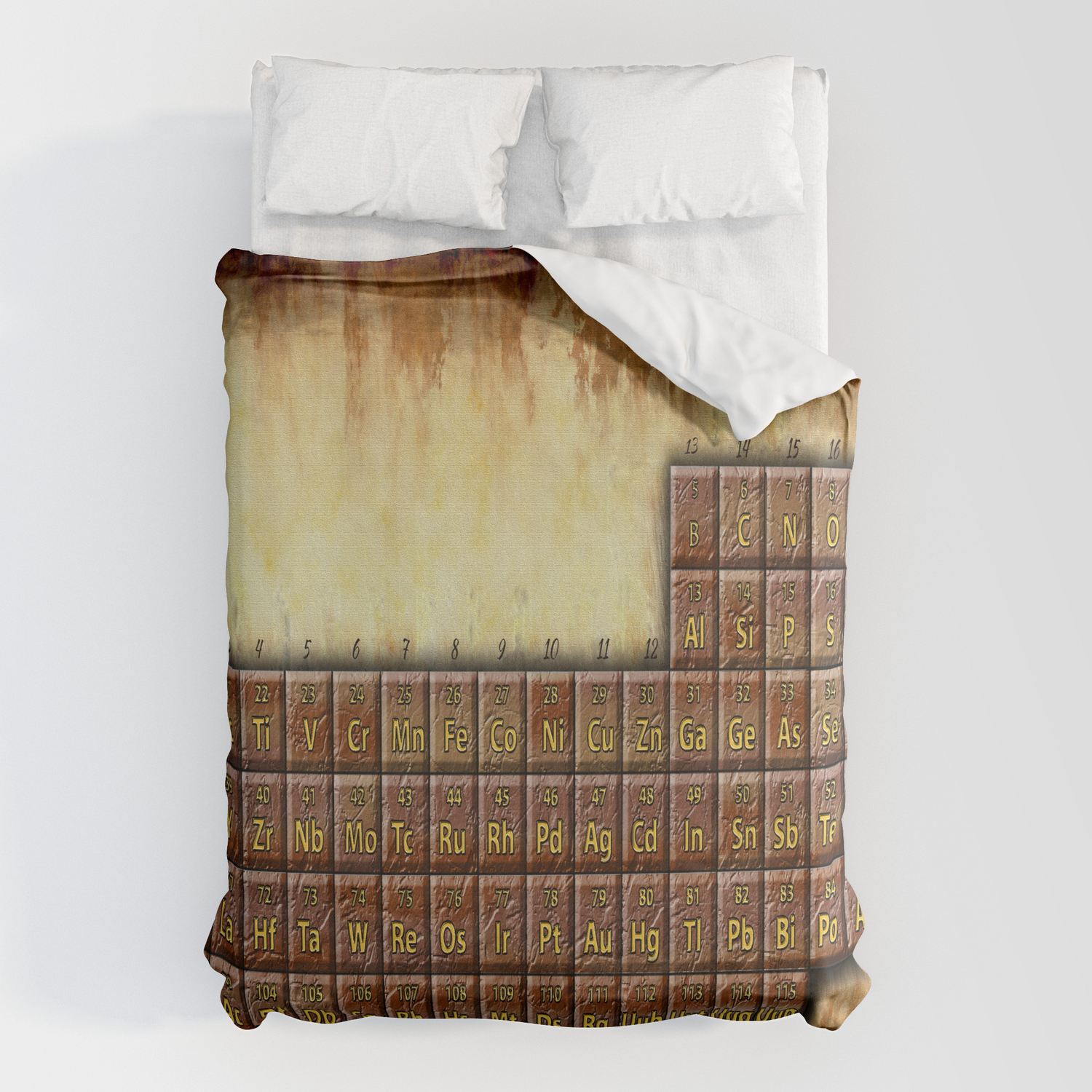 A Steampunk Periodic Table Duvet Cover, Periodic Table Duvet Cover