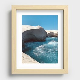The Sea, the Sky & the Waves | Milos, Greece | Sarakiniko beach Recessed Framed Print