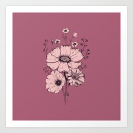 Dust pink bouquet Art Print