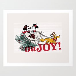 oh Joy! Mickey & Minnie Sleigh Ride Art Print