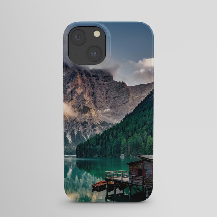 Italian Mountains Lake Landscape Photo iPhone Case