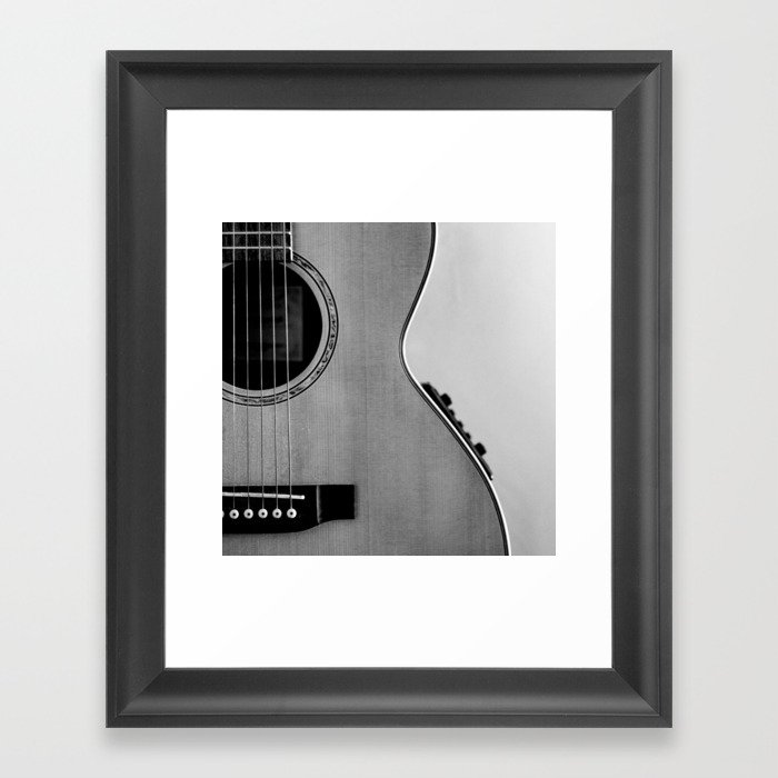 acoustic electric guitar music aesthetic close up elegant fine art photography  Framed Art Print