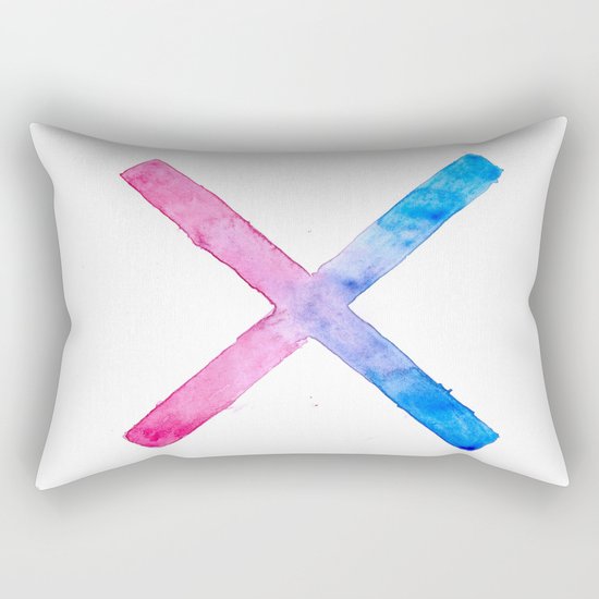 SUICIDE SQUAD HARLEY QUINN INSPIRED RED AND BLUE CROSS. Rectangular Pillow