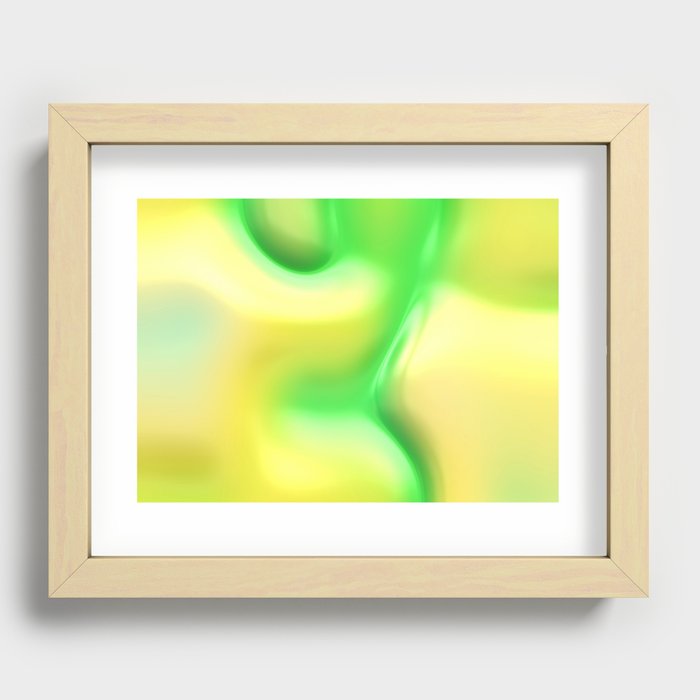 Yellow Green Shapes Recessed Framed Print