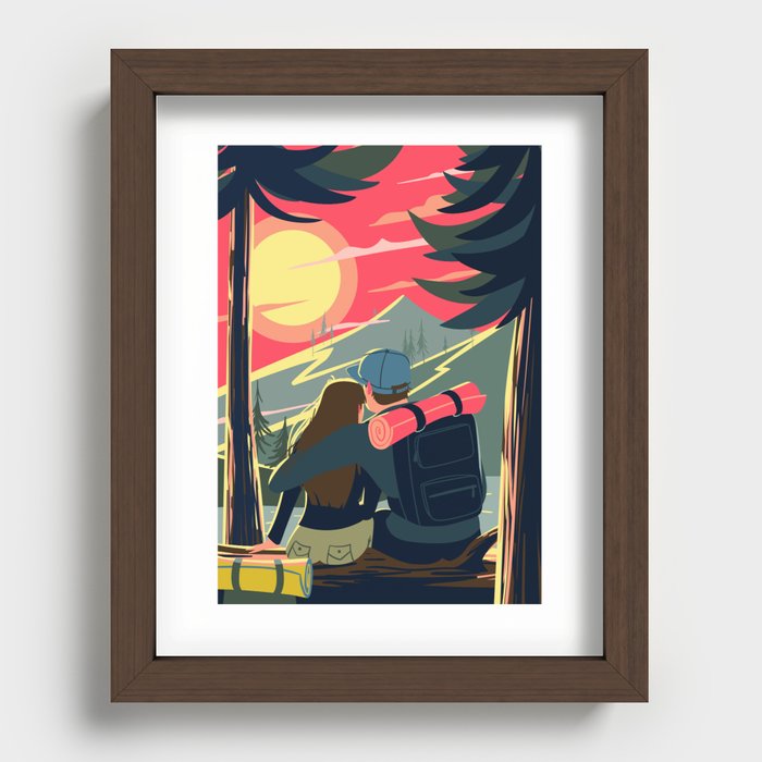 Traveling with loved ones Recessed Framed Print
