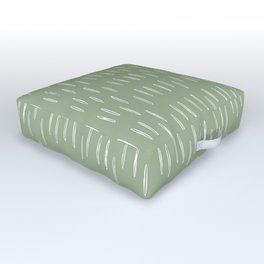 Raindrop Boho Abstract Pattern, Sage Green Outdoor Floor Cushion