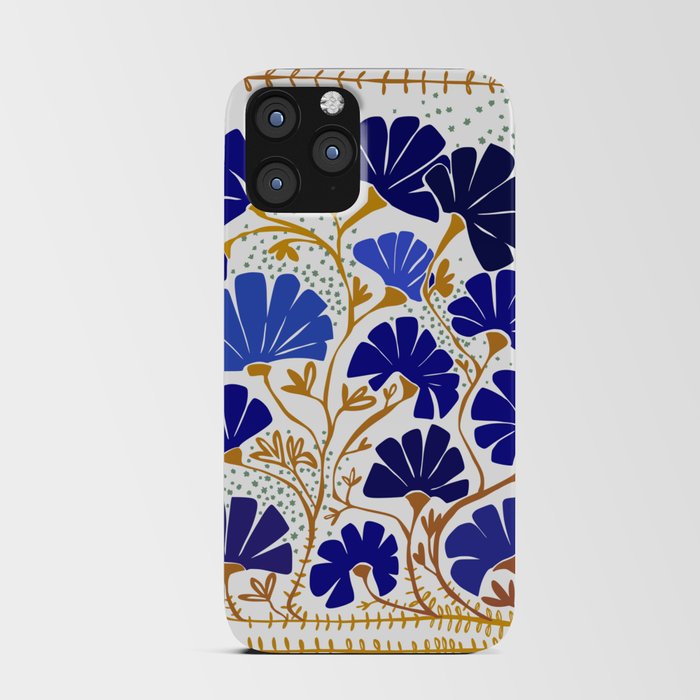 Klimts always blooming good mood bright blue iPhone Card Case