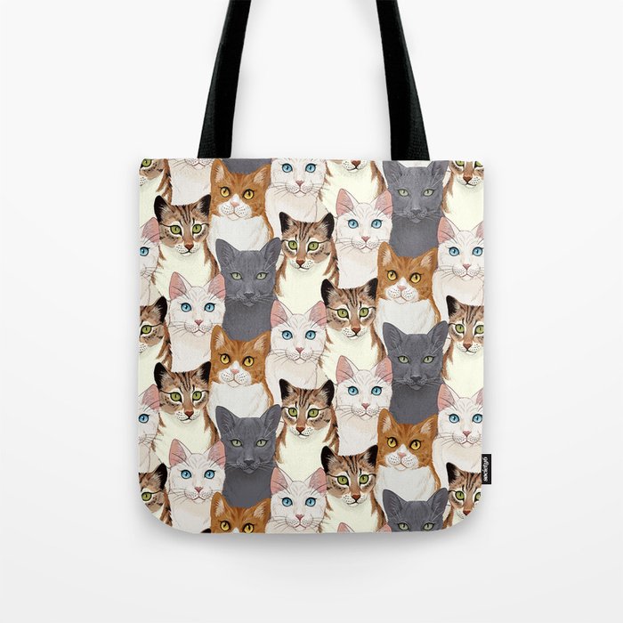 Cat Portraits Pattern Tote Bag