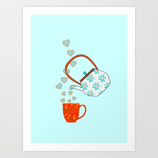 Tea Time Love Art Print