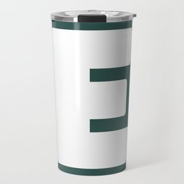 E (White & Dark Green Letter) Travel Mug