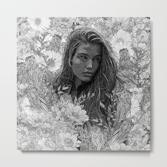 La fleur de la musique Metal Print