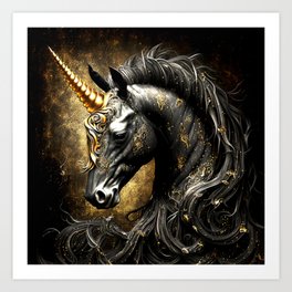Fantasy Gothic Unicorn Art Print