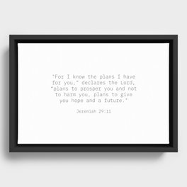 Jeremiah 29:11 Typewriter Font Framed Canvas