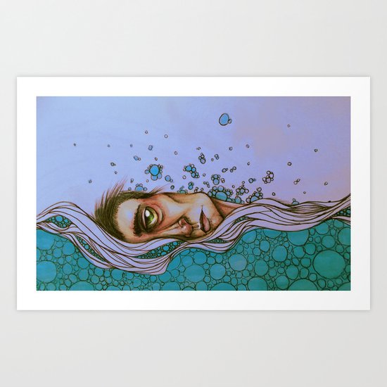 Floating On By Art Print