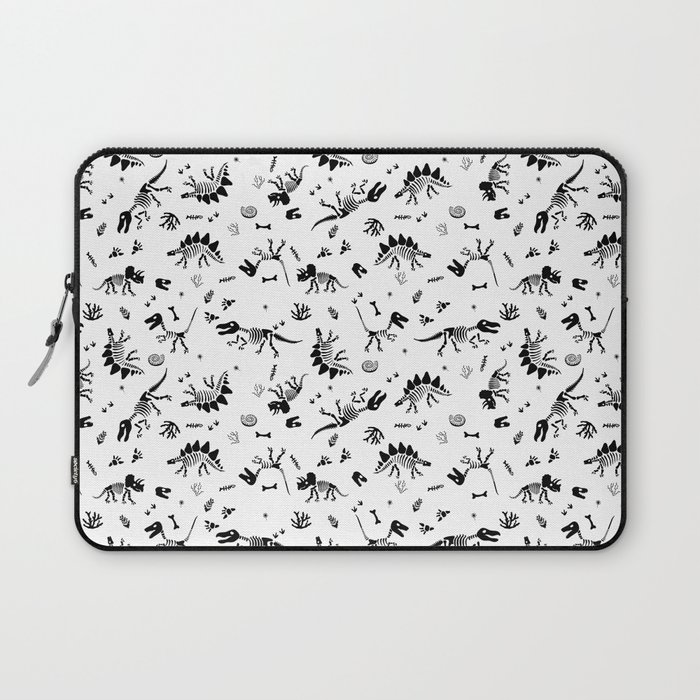 Dinosaur skeletons with ancient plants Laptop Sleeve
