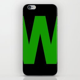Letter W (Green & Black) iPhone Skin