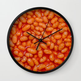 Baked Beans in Red Tomato Sauce Food Pattern  Wall Clock