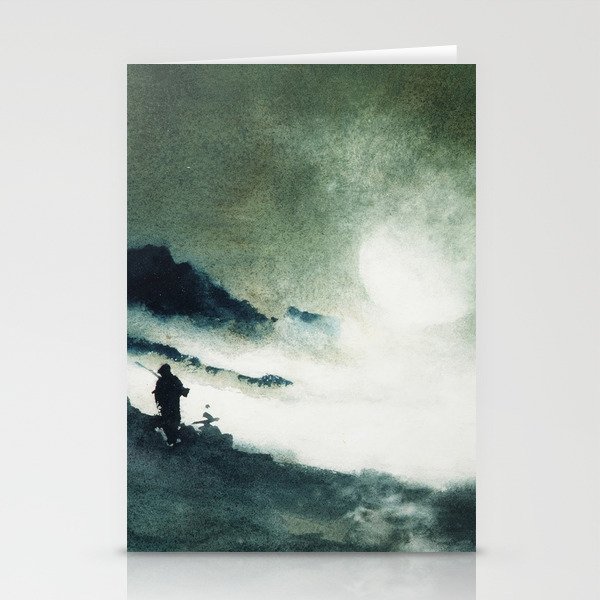  Moon Rising over Fog Clouds - Elliott Daingerfield Stationery Cards
